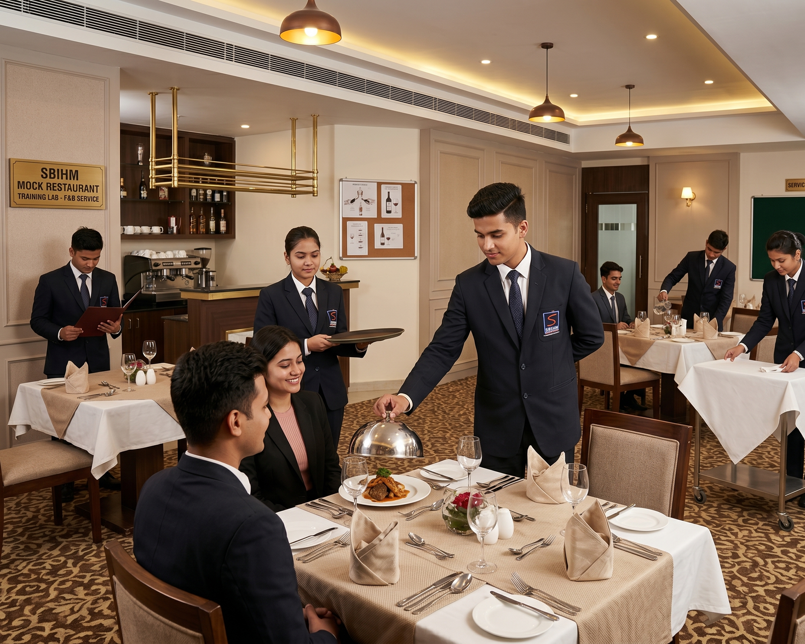 SBIHM mock restaurant lab for F&B service training